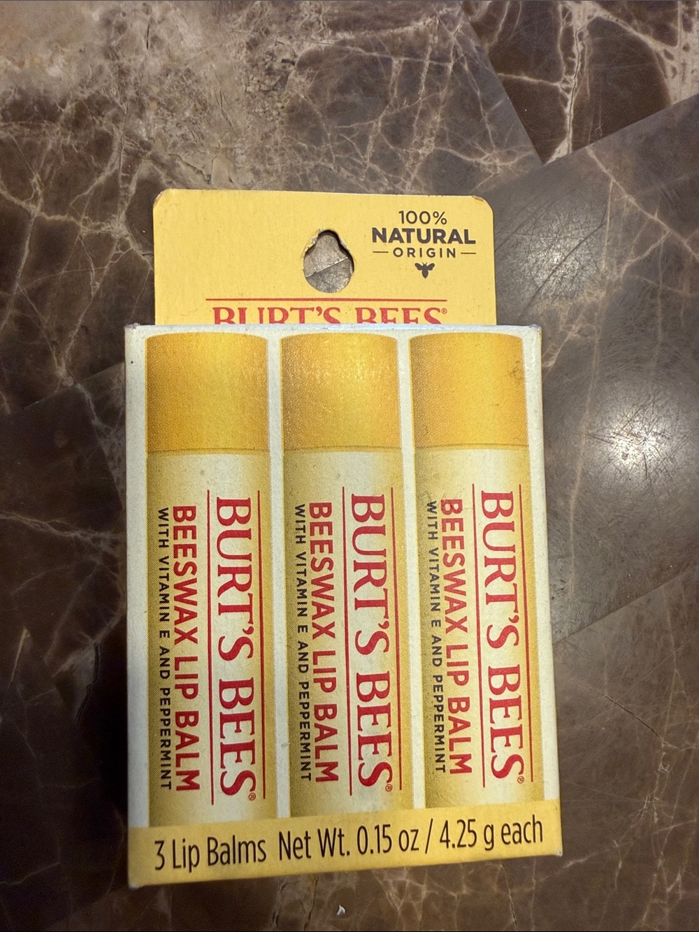 Burt's Bees Yellow Beeswax Lip Balm 3-Pack
